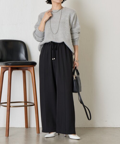 Jena espace merveilleux(ジェナ エスパスメルヴェイユ)の「【-3kg見え/サイズ展開あり/美脚】トロミイージーパンツ(その他パンツ・レディース・ブラック/グレー/オフホワイト・1/2)」の10枚目の写真