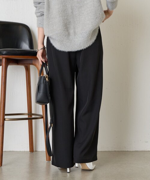 Jena espace merveilleux(ジェナ エスパスメルヴェイユ)の「【-3kg見え/サイズ展開あり/美脚】トロミイージーパンツ(その他パンツ・レディース・ブラック/グレー/オフホワイト・1/2)」の8枚目の写真