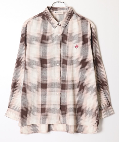 BEVERLY HILLS POLO CLUB(ビバリーヒルズポロクラブ)の「【BEVERLY HILLS POLO CLUB/ビバリーヒルズポロクラブ】チェック柄長袖シャツ(シャツ/ブラウス・レディース・ベージュ/ネイビー/オレンジ/ブラック・MEDIUM/LARGE)」の15枚目の写真