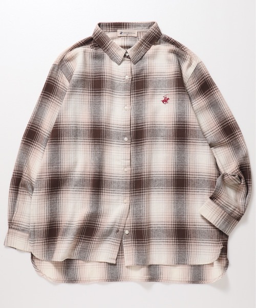 BEVERLY HILLS POLO CLUB(ビバリーヒルズポロクラブ)の「【BEVERLY HILLS POLO CLUB/ビバリーヒルズポロクラブ】チェック柄長袖シャツ(シャツ/ブラウス・レディース・ベージュ/ネイビー/オレンジ/ブラック・MEDIUM/LARGE)」の13枚目の写真