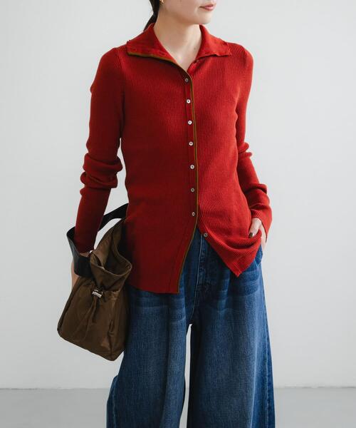 URBAN RESEARCH（アーバンリサーチ）の「『UR TECH』2WAYリブニット（ニット/セーター・レディース・オフホワイト/レッド系その他/グリーン・FREE）」の4枚目の写真