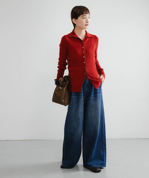 URBAN RESEARCH（アーバンリサーチ）の「『UR TECH』2WAYリブニット（ニット/セーター・レディース・オフホワイト/レッド系その他/グリーン・FREE）」の5枚目の写真