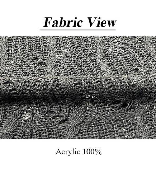 anyonemore（エニワンモア）の「ワンオフショルダールーズ透かし編みメッシュニット（ニット/セーター・レディース・ブラウン/ブラック・FREE）」の21枚目の写真