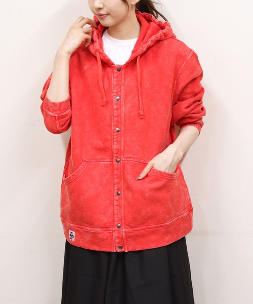 CHUMS(チャムス)の「CHUMS/チャムス キャニオンランズフルスナップフードハリケーントップ Canyonlands Full Snap Hooded Hurricane Top(スウェット・メンズ・グリーン/レッド/ブラック・M/L)」の9枚目の写真