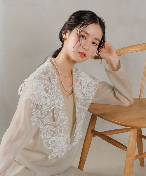 Kana(カナ)の「ビッグカラー レース Aラインドレス パーティー パーティー デイリー 結婚式 お呼ばれ マタニティ オケージョン(ドレス・レディース・ベージュ/グレー/ブラック・S/M)」の19枚目の写真