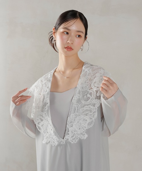 Kana(カナ)の「ビッグカラー レース Aラインドレス パーティー パーティー デイリー 結婚式 お呼ばれ マタニティ オケージョン(ドレス・レディース・ベージュ/グレー/ブラック・S/M)」の15枚目の写真