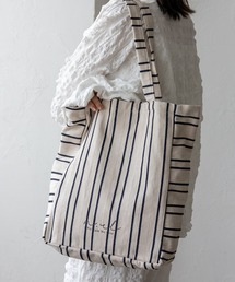 No Rule No Line（ノール－ルノーライン）の「【No Rule No Line】キャンバスストライプトートバッグ ノールールノーライン（トートバッグ）」