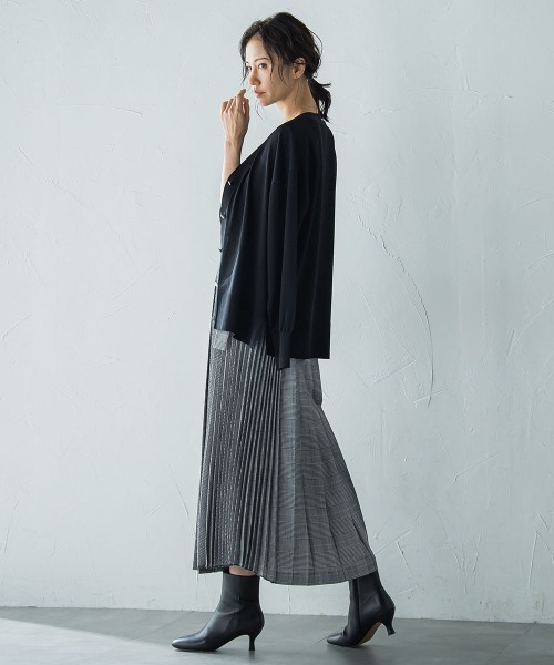 LAUTREAMONT（ロートレアモン）の「アシンメトリーコンビプリーツスカート（スカート・レディース・ブラック系その他/キャメル・7号/9号）」の9枚目の写真