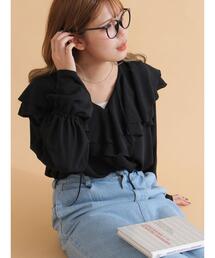 ehka sopo | ラッフル襟ブラウス(シャツ/ブラウス)