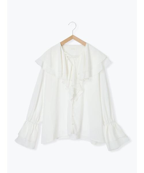 ehka sopo（エヘカソポ）の「ラッフル襟ブラウス（シャツ/ブラウス・レディース・ブラック/ブルー/オフホワイト・F）」の15枚目の写真