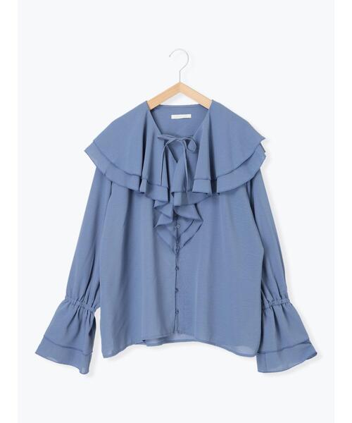 ehka sopo（エヘカソポ）の「ラッフル襟ブラウス（シャツ/ブラウス・レディース・ブラック/ブルー/オフホワイト・F）」の17枚目の写真