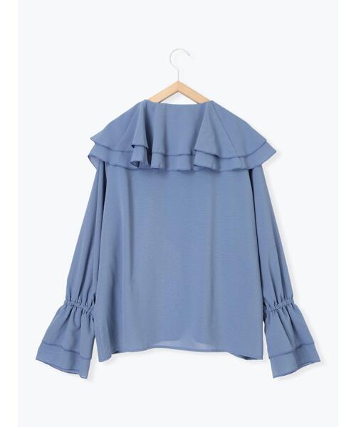 ehka sopo（エヘカソポ）の「ラッフル襟ブラウス（シャツ/ブラウス・レディース・ブラック/ブルー/オフホワイト・F）」の18枚目の写真
