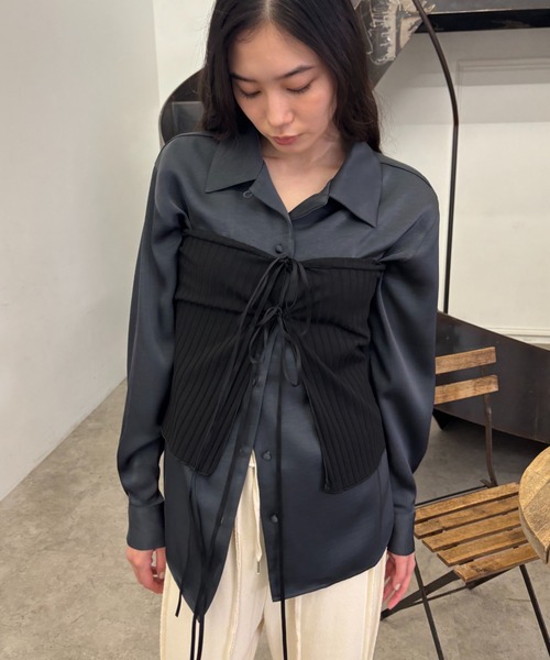 FUULLY STUDIO（フーリィーステューディオ）の「マルチウェイワイドリブラップスカート（スカート・レディース・アイボリー/ブラック・FREE）」の22枚目の写真