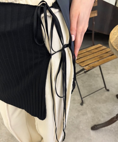 FUULLY STUDIO（フーリィーステューディオ）の「マルチウェイワイドリブラップスカート（スカート・レディース・アイボリー/ブラック・FREE）」の15枚目の写真