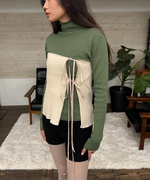 FUULLY STUDIO（フーリィーステューディオ）の「マルチウェイワイドリブラップスカート（スカート・レディース・アイボリー/ブラック・FREE）」の20枚目の写真