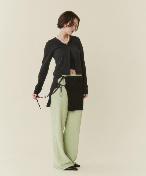 FUULLY STUDIO（フーリィーステューディオ）の「マルチウェイワイドリブラップスカート（スカート・レディース・アイボリー/ブラック・FREE）」の18枚目の写真