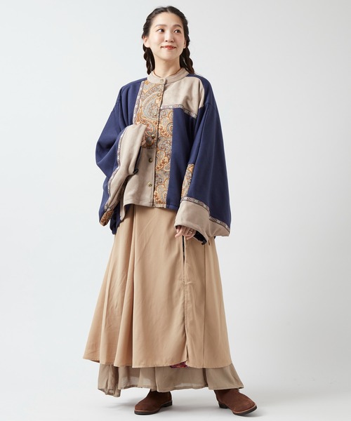 チャイハネ（チャイハネ）の「【チャイハネ】異素材パッチワークアウター（その他アウター・レディース・ネイビー/ブラック・FREE）」の14枚目の写真