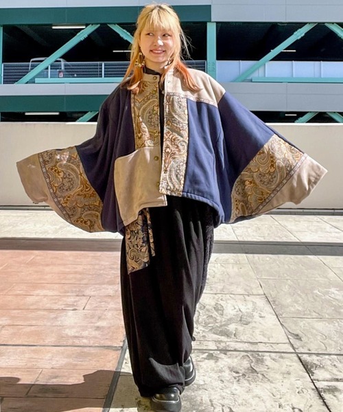 チャイハネ（チャイハネ）の「【チャイハネ】異素材パッチワークアウター（その他アウター・レディース・ネイビー/ブラック・FREE）」の20枚目の写真