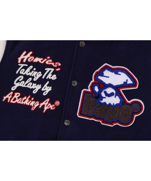 A BATHING APE（アベイシングエイプ）の「BATHING APE VARSITY JACKET（スタジャン・メンズ・ブラック/ネイビー・LARGE/X-LARGE/MEDIUM）」の6枚目の写真