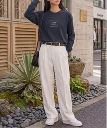 【T-GRAPHICS / ティーグラフィックス】ロゴデザイン長袖Tシャツ
