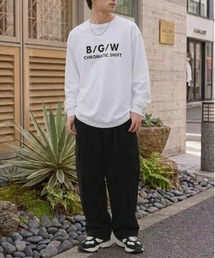 【T-GRAPHICS / ティーグラフィックス】ロゴデザイン長袖Tシャツ