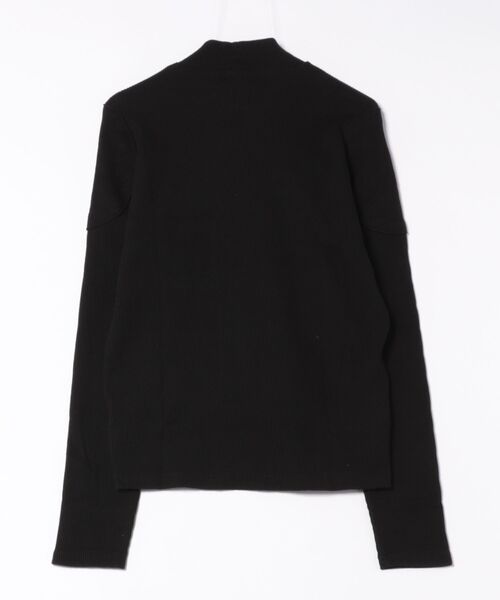 a.p.o.v.（エーピーオービー）の「a.p.o.v. 短丈スリムハイネックショルダーパッチワークリブカットソー（Tシャツ/カットソー・メンズ・ブラック/チャコール・ONESIZE）」の3枚目の写真