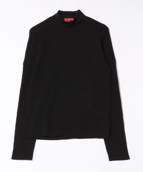 a.p.o.v.（エーピーオービー）の「a.p.o.v. 短丈スリムハイネックショルダーパッチワークリブカットソー（Tシャツ/カットソー・メンズ・ブラック/チャコール・ONESIZE）」の8枚目の写真