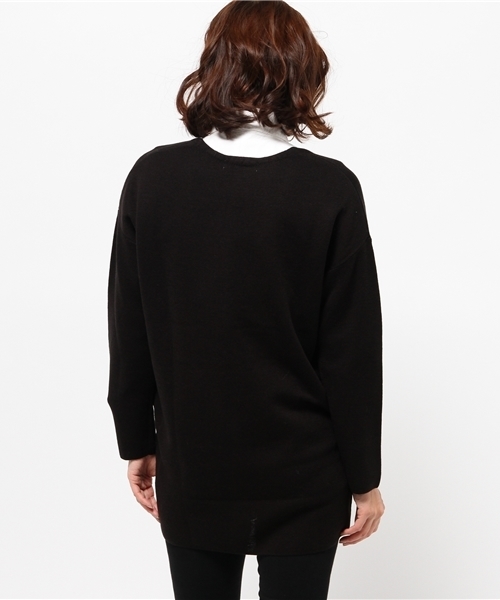 OUTLET（アウトレット）の「【CAPRICIEUX LE'MAGE】Vネックミラノリブチュニ（ニット/セーター・レディース・ホワイト/ブラック/キャメル・FREE）」の4枚目の写真
