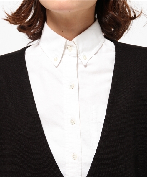 OUTLET（アウトレット）の「【CAPRICIEUX LE'MAGE】Vネックミラノリブチュニ（ニット/セーター・レディース・ホワイト/ブラック/キャメル・FREE）」の5枚目の写真