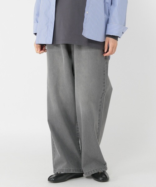 studio CLIP（スタディオクリップ）の「イージーストレートデニムパンツ[プチ・プラスサイズあり]《CLIP denim》（デニムパンツ・レディース・グレー/ライトブルー/インディゴブルー・PF/LARGE/ﾌﾘｰ(L)/MEDIUM）」の5枚目の写真