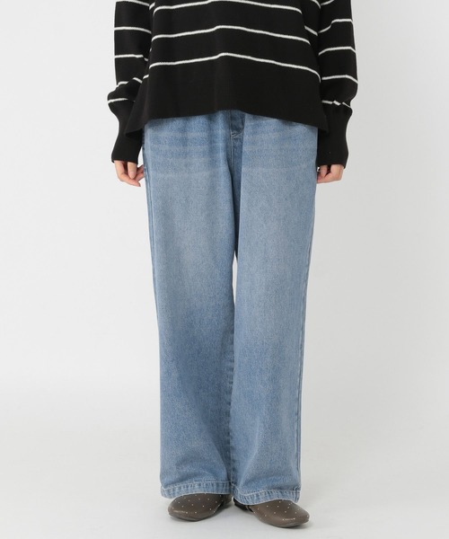 studio CLIP（スタディオクリップ）の「イージーストレートデニムパンツ[プチ・プラスサイズあり]《CLIP denim》（デニムパンツ・レディース・グレー/ライトブルー/インディゴブルー・PF/LARGE/ﾌﾘｰ(L)/MEDIUM）」の11枚目の写真