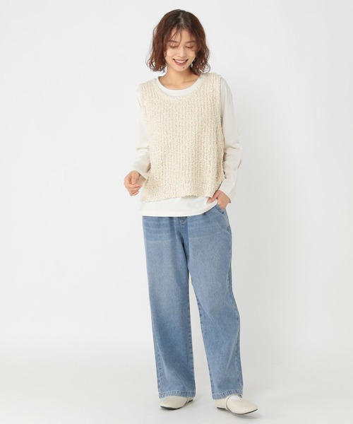 studio CLIP（スタディオクリップ）の「イージーストレートデニムパンツ[プチ・プラスサイズあり]《CLIP denim》（デニムパンツ・レディース・グレー/ライトブルー/インディゴブルー・PF/LARGE/ﾌﾘｰ(L)/MEDIUM）」の15枚目の写真