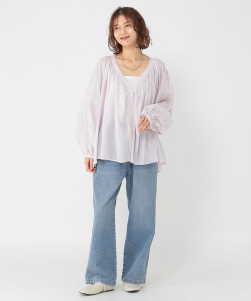 studio CLIP（スタディオクリップ）の「イージーストレートデニムパンツ[プチ・プラスサイズあり]《CLIP denim》（デニムパンツ・レディース・グレー/ライトブルー/インディゴブルー・PF/LARGE/ﾌﾘｰ(L)/MEDIUM）」の16枚目の写真