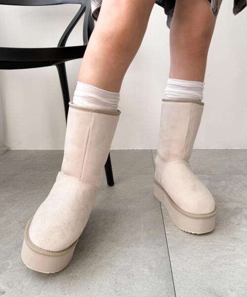 WEGO（ウィゴー）の「WEGO/2wayムートンタッチブーツ（ブーツ・レディース・キャメル/ライトベージュ・MEDIUM/SMALL/LARGE）」の7枚目の写真