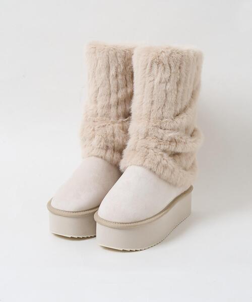 WEGO（ウィゴー）の「WEGO/2wayムートンタッチブーツ（ブーツ・レディース・キャメル/ライトベージュ・MEDIUM/SMALL/LARGE）」の18枚目の写真