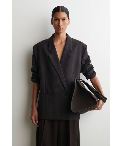 チェック柄ダブルブレストブレザー（テーラードジャケット）｜COS