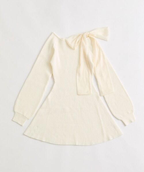 OLIVE des OLIVE(オリーブデオリーブ)の「肩リボンドロストニットワンピ(ワンピース・レディース・オフホワイト/チャコールグレー/ブラック・FREE)」の8枚目の写真