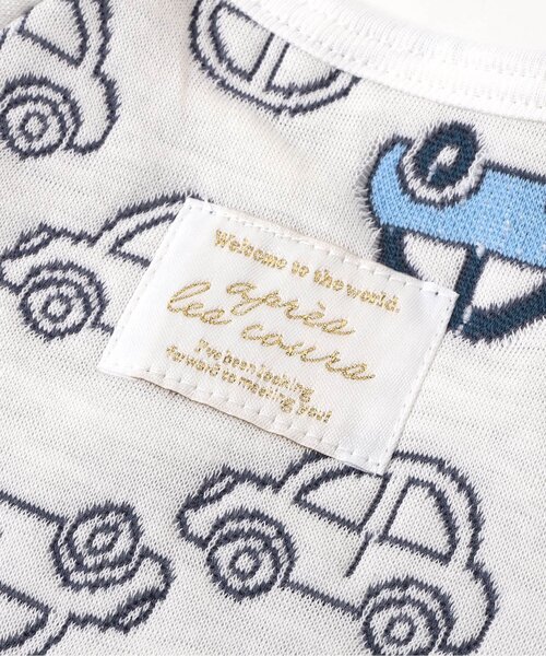 apres les cours（アプレレクール）の「キルトジャガードカバーオール（ロンパース・キッズ・アイボリー/ピンク・60/70/80）」の6枚目の写真