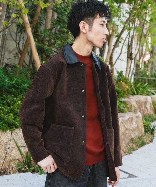 URBAN RESEARCH DOORS（アーバンリサーチドアーズ）の「インディゴモール ワークジャケット（その他アウター・メンズ・ブラウン/ネイビー・MEDIUM/LARGE）」の3枚目の写真