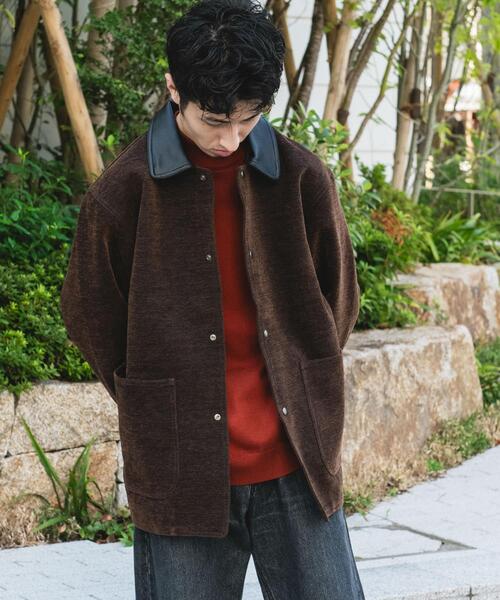 URBAN RESEARCH DOORS（アーバンリサーチドアーズ）の「インディゴモール ワークジャケット（その他アウター・メンズ・ブラウン/ネイビー・MEDIUM/LARGE）」の4枚目の写真