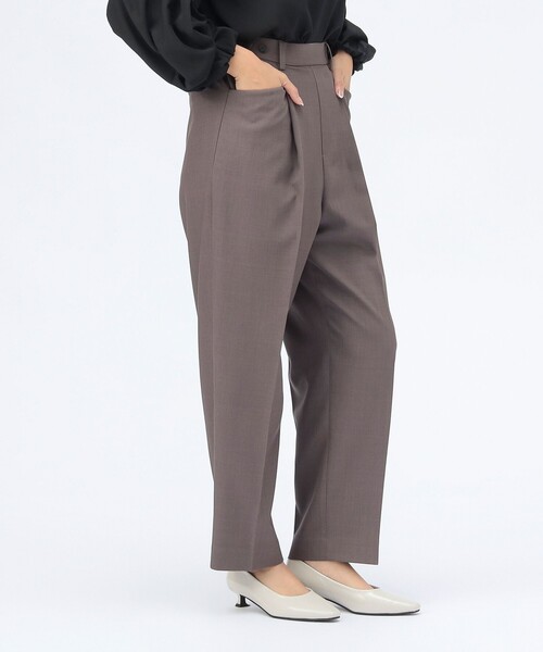BEAMS HEART(ビームスハート)の「【セレモニー・ハレの日】リラックス テーパード パンツ(セットアップ対応)(スラックス・レディース・グレー/ブラウン系その他2/ブラック・FREE)」の4枚目の写真