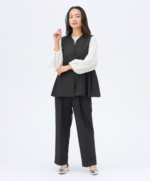 BEAMS HEART(ビームスハート)の「【セレモニー・ハレの日】リラックス テーパード パンツ(セットアップ対応)(スラックス・レディース・グレー/ブラウン系その他2/ブラック・FREE)」の8枚目の写真