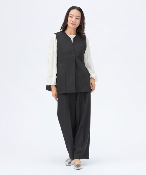 BEAMS HEART(ビームスハート)の「【セレモニー・ハレの日】リラックス テーパード パンツ(セットアップ対応)(スラックス・レディース・グレー/ブラウン系その他2/ブラック・FREE)」の9枚目の写真