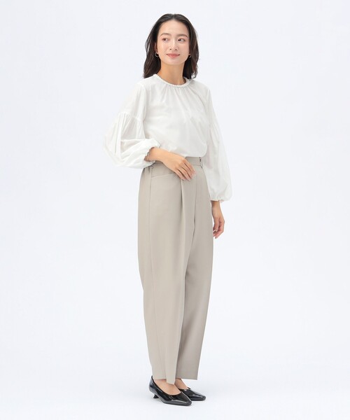 BEAMS HEART(ビームスハート)の「【セレモニー・ハレの日】リラックス テーパード パンツ(セットアップ対応)(スラックス・レディース・グレー/ブラウン系その他2/ブラック・FREE)」の13枚目の写真