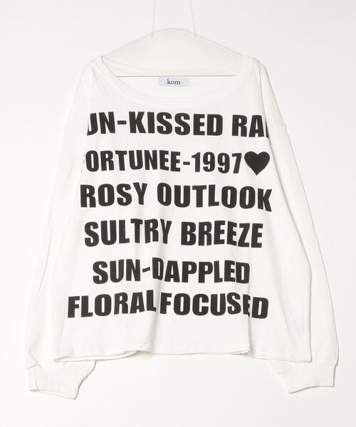 .KOM(ドットコム)の「『.KOM/ドットケーオーエム』英字プリントオフショルダー長袖Tシャツ【GC】(Tシャツ/カットソー・レディース・ホワイト/グレー・FREE)」の7枚目の写真
