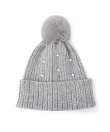 ITS'DEMO | フェイクパール付きニット帽(ニットキャップ/ビーニー)