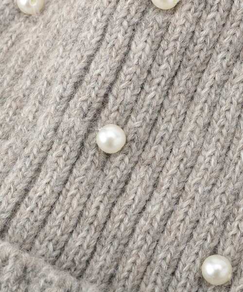 ITS'DEMO(イッツデモ)の「フェイクパール付きニット帽(ニットキャップ/ビーニー・レディース・グレー/ブラック/ブラウン系/ダークグレー・00)」の7枚目の写真