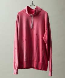 【DENIM DELIGHT DAYS】ダメージリメイクハーフZIPアップパーカー