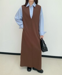 【選べる丈感】深めキーネックマキシワンピ