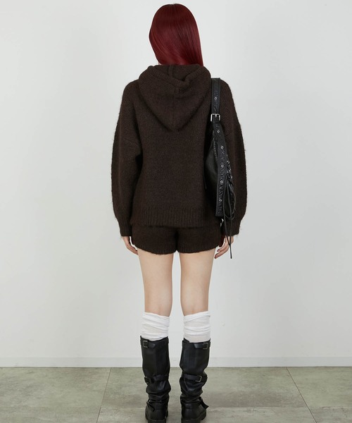led.tokyo(レッドトウキョウ)の「【led.tokyo】KNIT HOODIE/ニットフーディー(パーカー・レディース・グレー/ブラウン/レッド・FREE)」の16枚目の写真